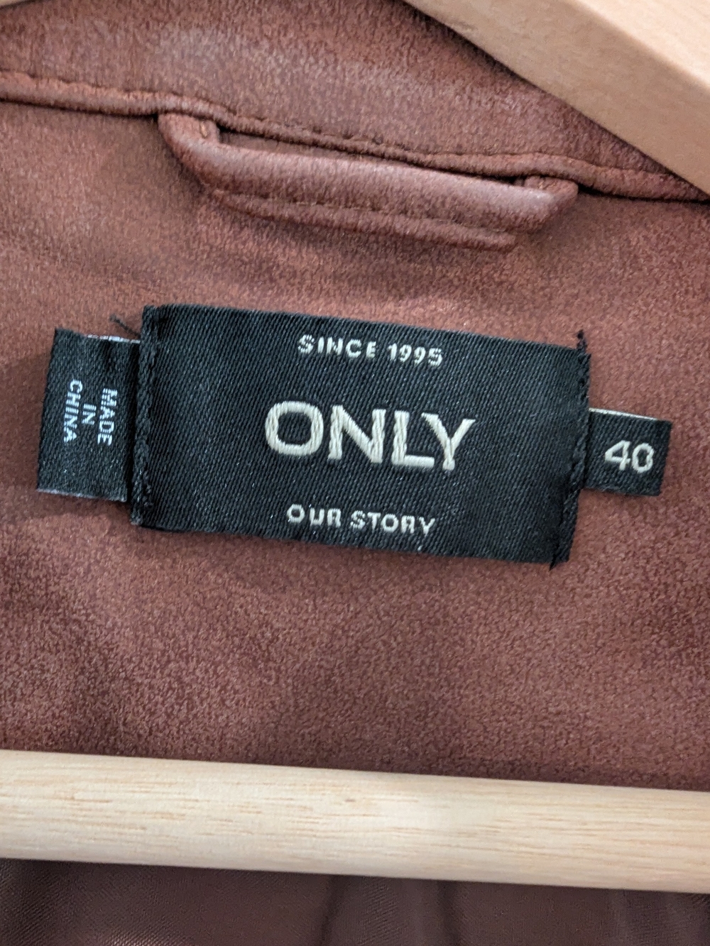 ONLY Brown Faux Suede Moto Jacket Women's - Picture 8 of 9